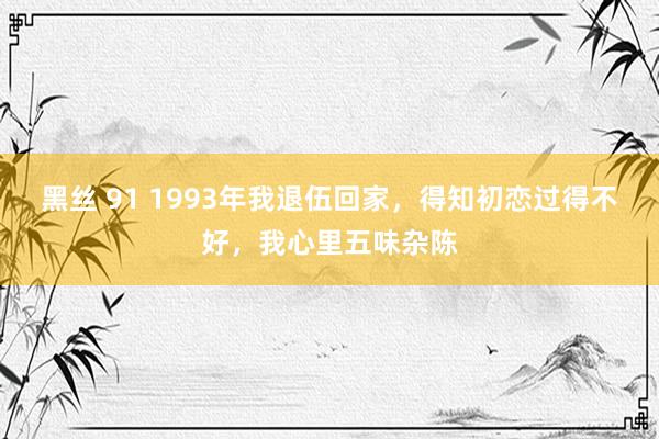 黑丝 91 1993年我退伍回家，得知初恋过得不好，我心里五味杂陈