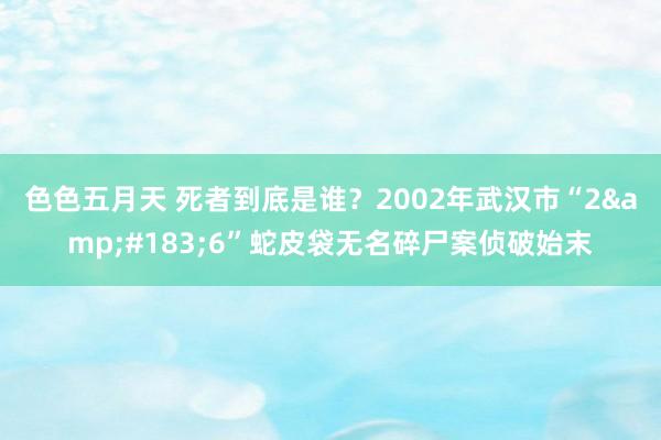 色色五月天 死者到底是谁？2002年武汉市“2&#183;6”蛇皮袋无名碎尸案侦破始末